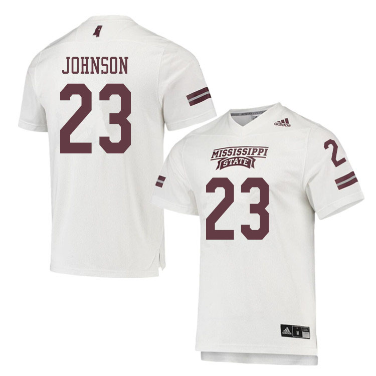 Men #23 Dillon Johnson Mississippi State Bulldogs College Football Jerseys Sale-White - Click Image to Close